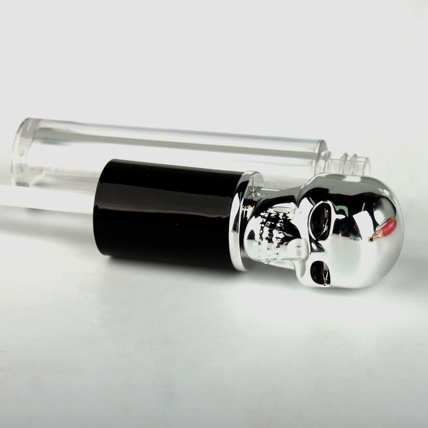 COSIDEA 8pcs Empty Round 5ml 0.17oz Silver skull lip gloss tubes with wand fancy Lipgloss tube containers for lip oil packing