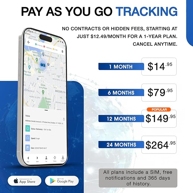 REWIRE SECURITY 104N 4G Magnetic GPS Tracker for Vehicle | Easy Mount | Fits with Car, Truck, Van & Motorbike | Portable Live Tracking | Up to 21-Day Battery Life | Low Cost Subscription Plans