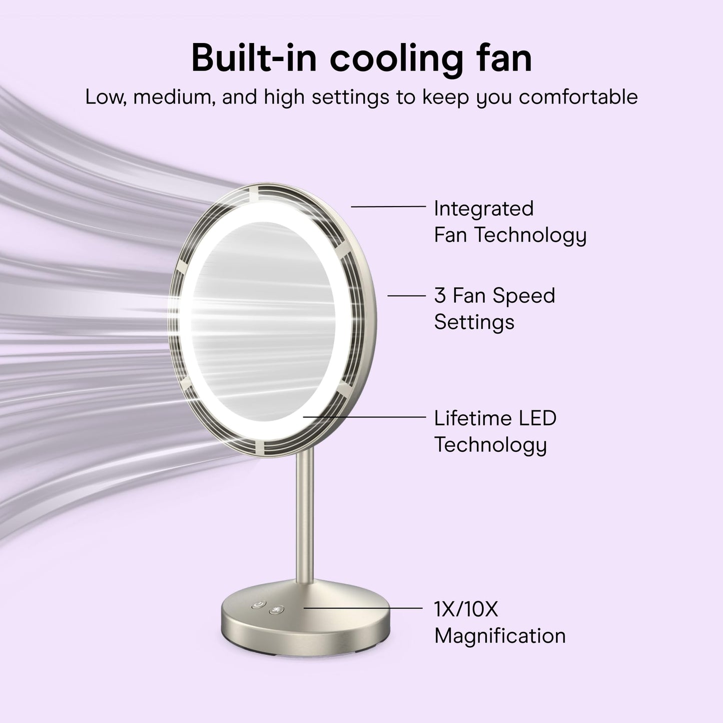 Conair LED Lighted Fan Makeup Mirror
