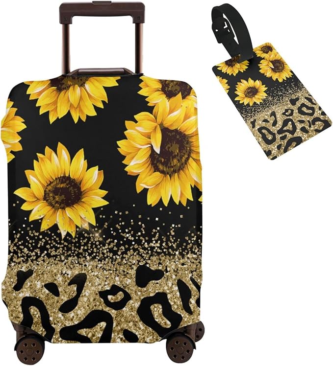 Travel Suitcase Protector Sunflower Elastic Protective Washable Luggage Cover With Concealed Zipper Suitable For 18-32 Inch(S (for 18--21 inch luggage))