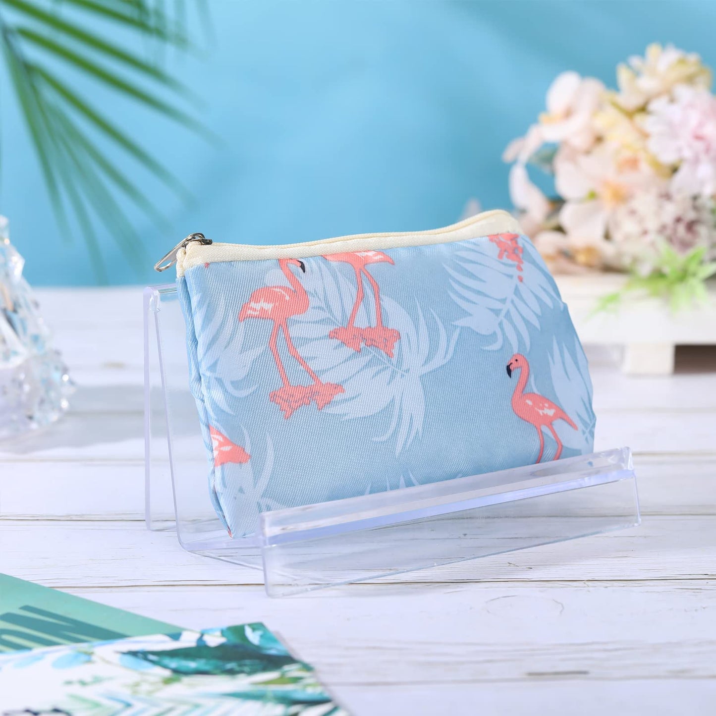 Qunclay 12 Pcs Purse Display Stand Clear Acrylic Wallet Display Stand Purse Holder Handbag Organizer for Bag Phone Cards Store