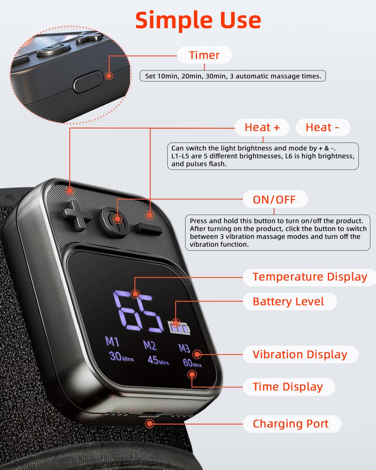 Red Light Therapy for Neck & Shoulder,660nm&850nm LEDs Infrared Light Therapy Pad with Massage,5000mAh Neck & Shoulder Massage with 3 Modes, 10-30mins Adjustable Timing