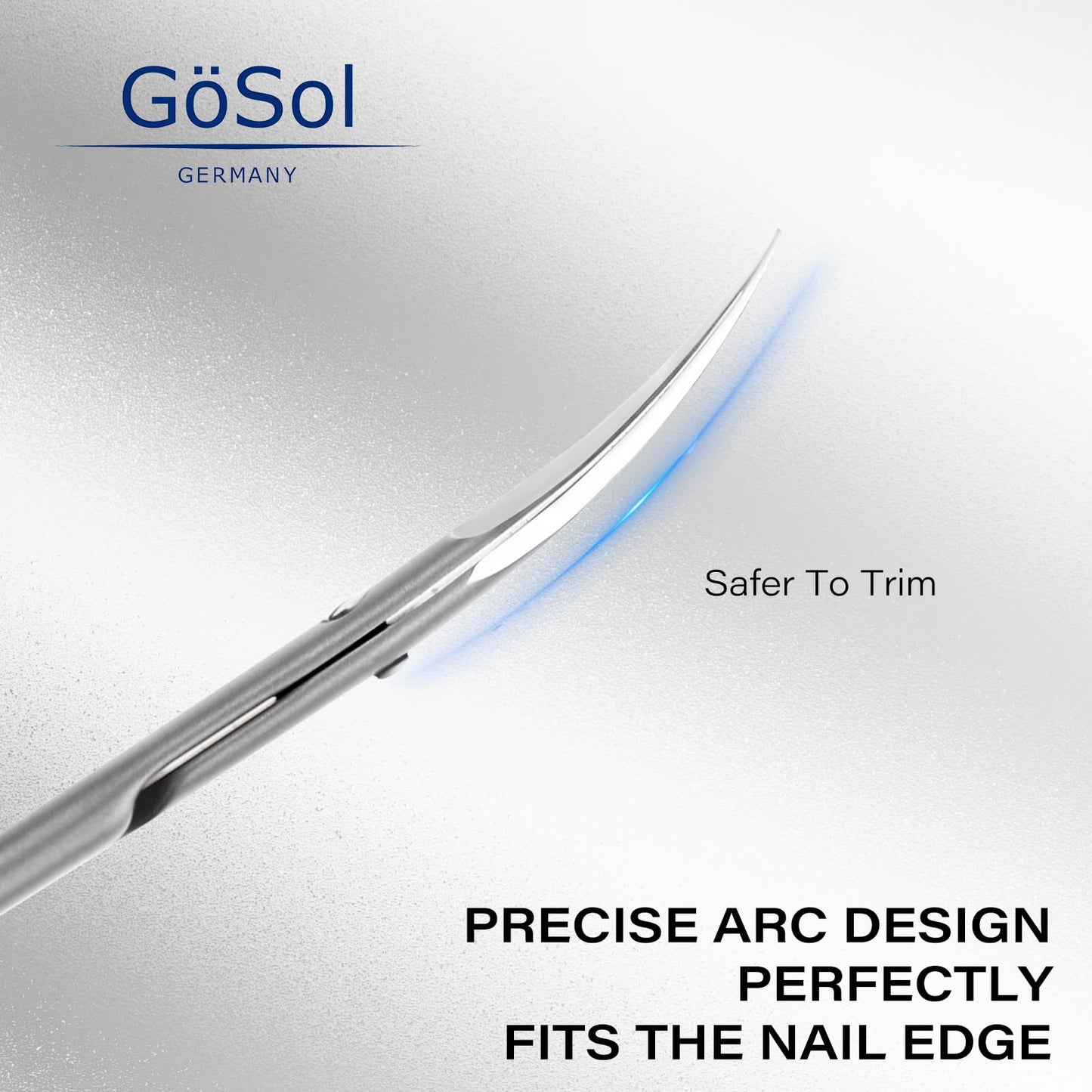 GöSol Cuticle Scissors Extra Fine Curved, Professional Russian Style