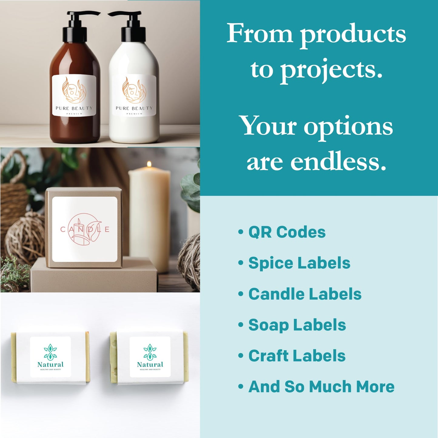 Premium Label Supply White Sticker Square Labels – 2" x 2" – Laser/Inkjet Compatible – (20 per Sheet), 100 Sheets – 2000 Total Adhesive Labels