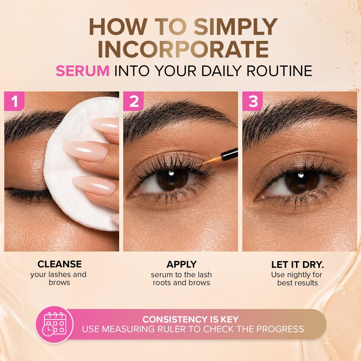 Stacy Lash Korean Lash Serum for Eyelash Growth (0.17fl.oz / 5ml) | Thickness and Growth Serum | Eyebrow & Eyelash Enhancing Serum for Natural Lashes & Brows