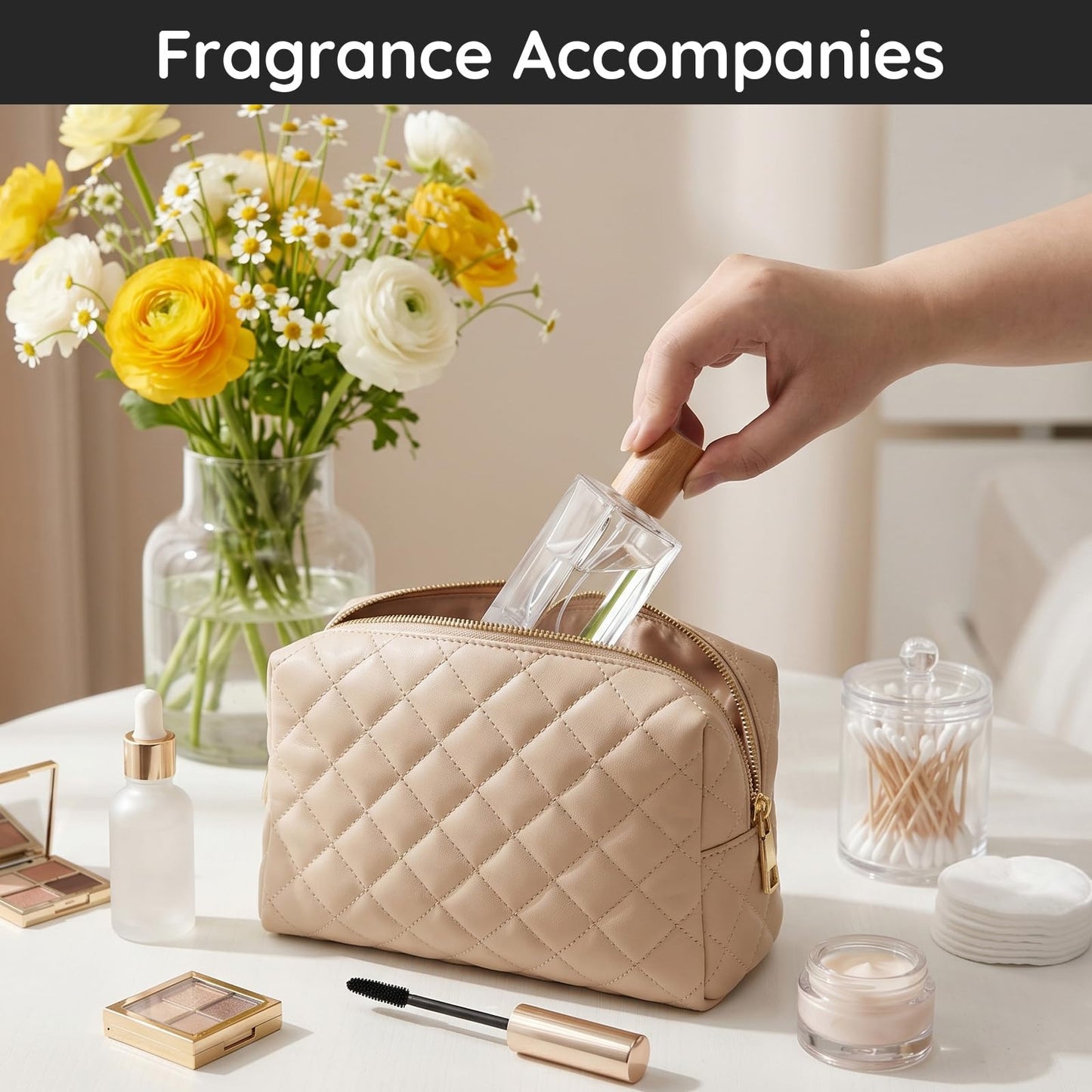 Segbeauty 1.7oz Clear Glass Perfume Spray Bottles for Travel, 2pcs Light Wooden Cap Cologne Atomizer Set with Perfume Transfer Tool, 50ml Fine Mist Sprayer for Cosmetic Liquids, Empty Cologne Bottles