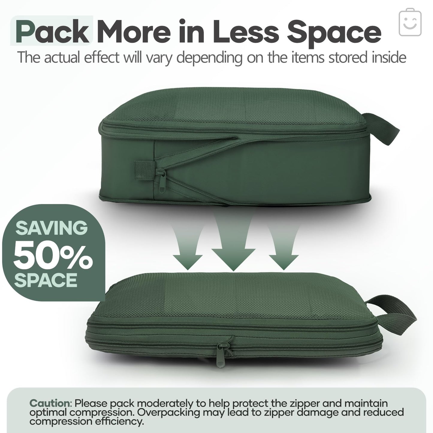 Veken 9/11 Set Compression Packing Cubes for Travel Essentials,Compressible Expandable Large Luggage Suitcase Organizer Bags for Clothing,Space Saver Bags with Over 1000 pcs of Mesh Holes(Dark Green)