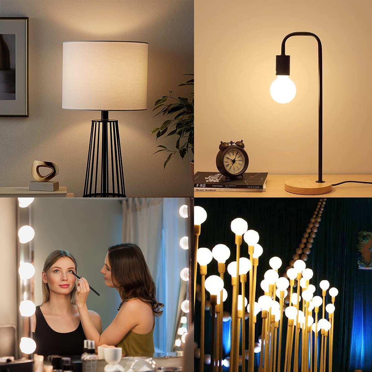 MEILUX G25 LED Globe Light Bulbs, Dimmable 5W (40 Watt Equivalent) LED Round Bathroom Bulbs, Warm White 2700K, 500LM, E26 Base, CRI90+ Milky Glass Bulbs for Vanity Makeup Mirror Bedroom, 6 Pack