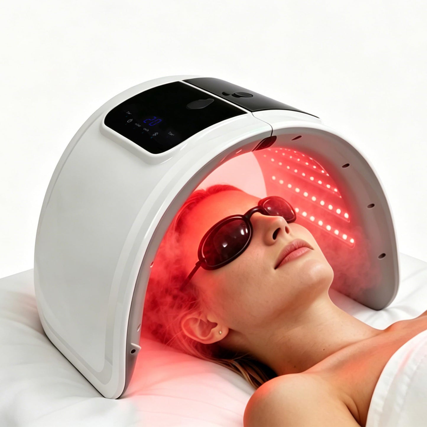 BEICNWOD 7 Color LED Face Mask with Spray, Facial Light,Red Light Therapy Facial Skin Care Device for Home Use