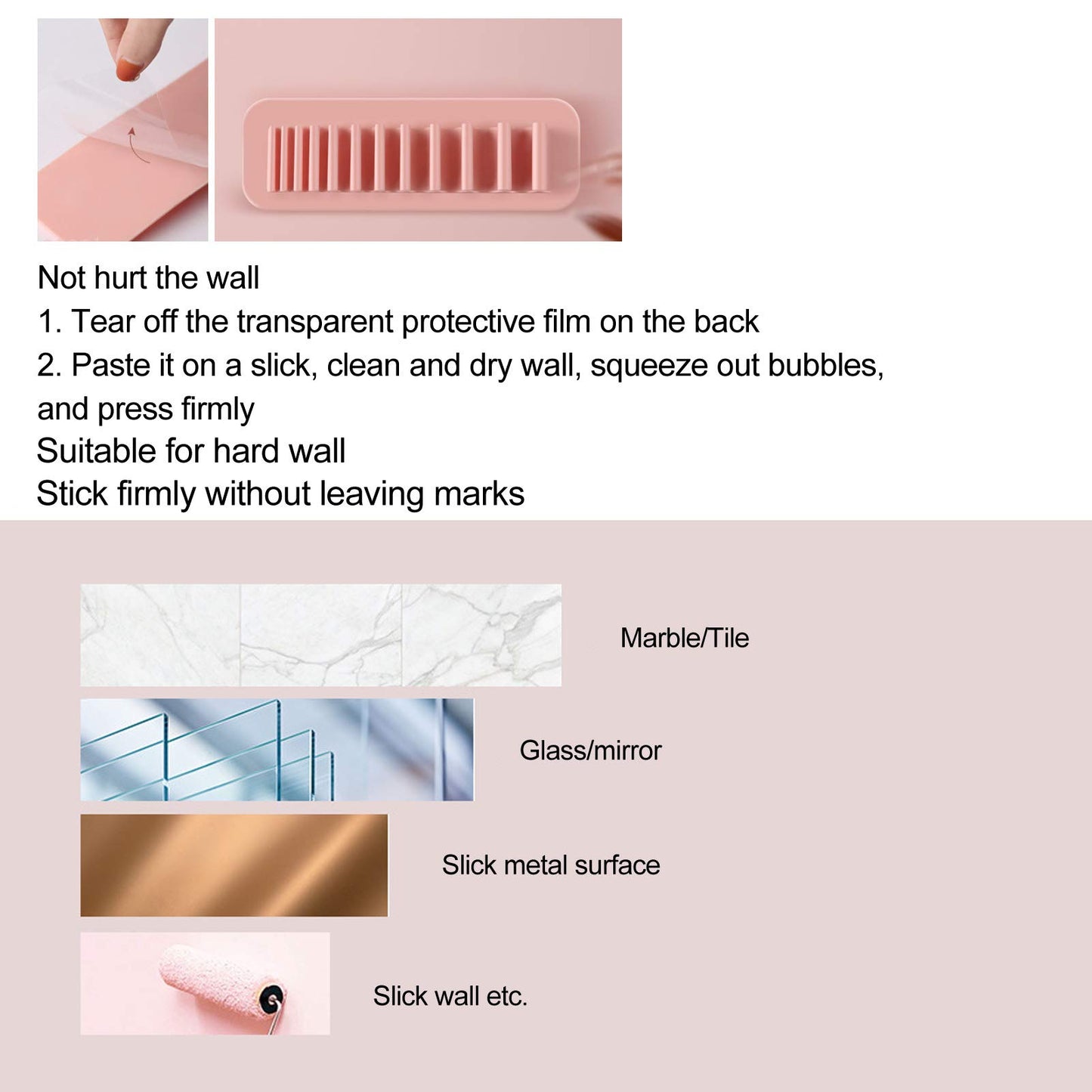 Aatraay Silicone Makeup Brush Drying Rack, 2pcs Makeup Brush Storage Holder, Wall Mounted Toothbrush Storage Rack Organizer
