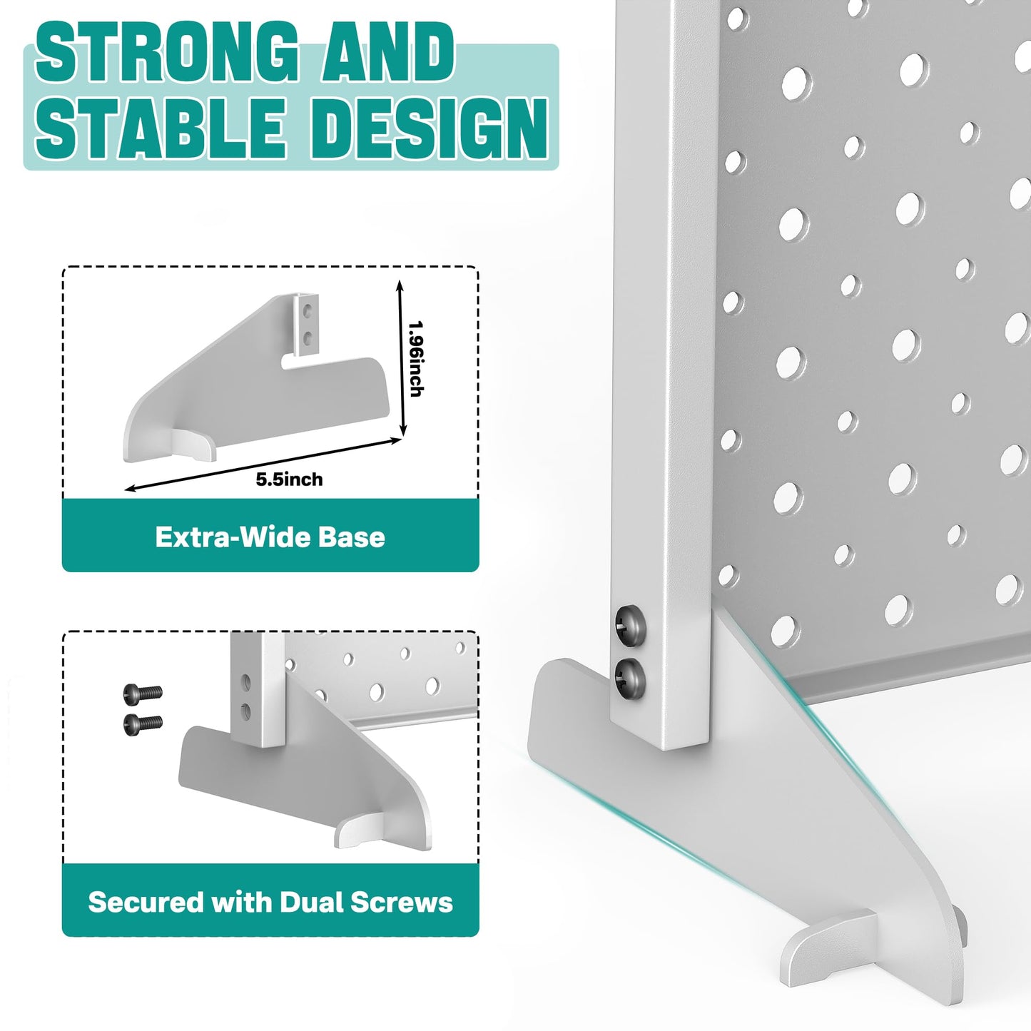 EVERHANGER Metal Pegboard Display Stand, Freestanding Tabletop Pegboard Display for Craft Shows & Fairs, 12"X16", 2pcs Gray