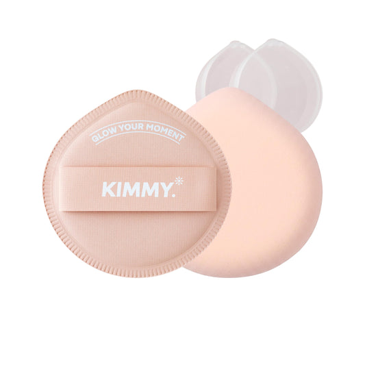 KIMMY Makeup Sponge Blender 2PCS Set with Case – Glass Skin Foundation Sponge, 0.0001mm Non-Absorbent Rubycell for Liquid & Cream Foundation, Reusable K-Beauty Makeup Applicator
