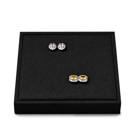Oirlv Black Microfiber Jewelry Stud Earring Tray Display Tray Interchangeable Modular Jewelry Tray