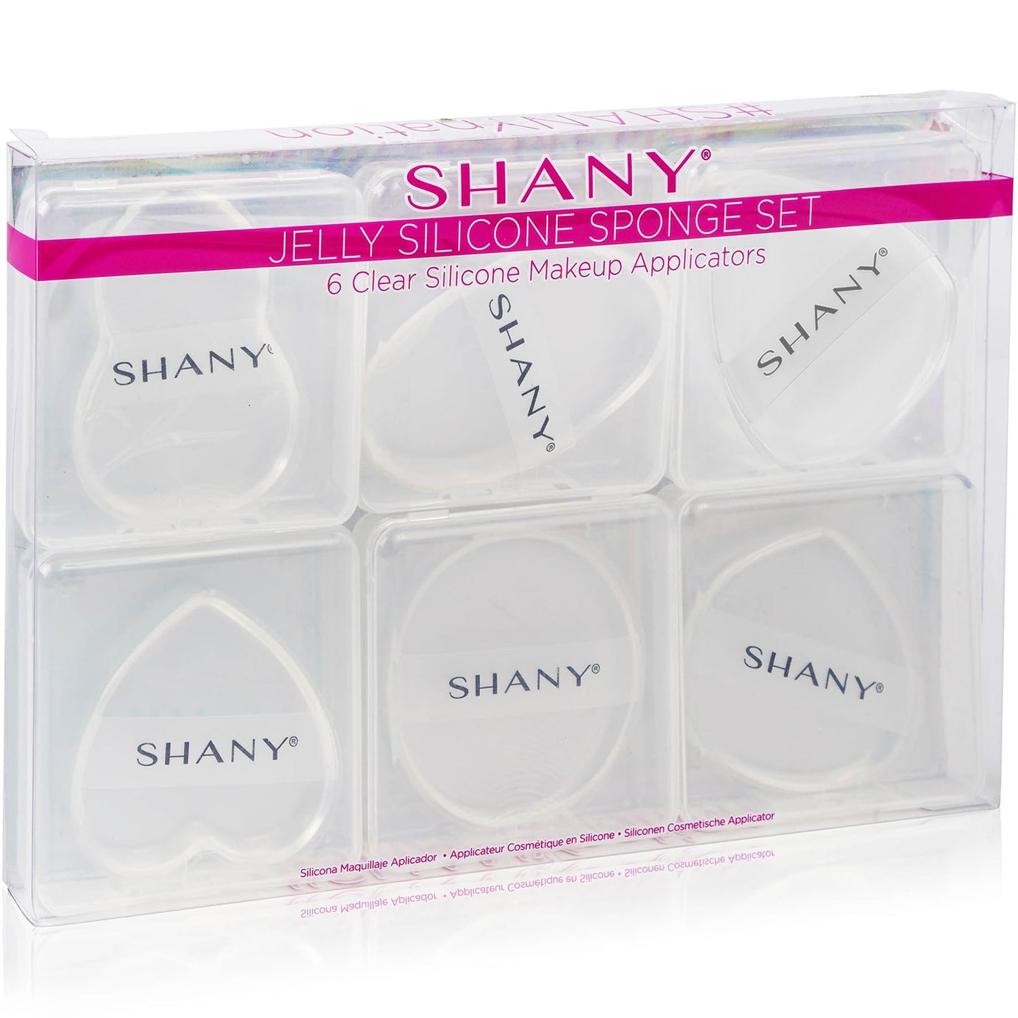 SHANY Stay Jelly Silicone Sponge Set - Clear & Non-Absorbent Makeup Blending Sponges for Flawless Application with Foundation - Assorted Sizes and Shapes - Pack of 6