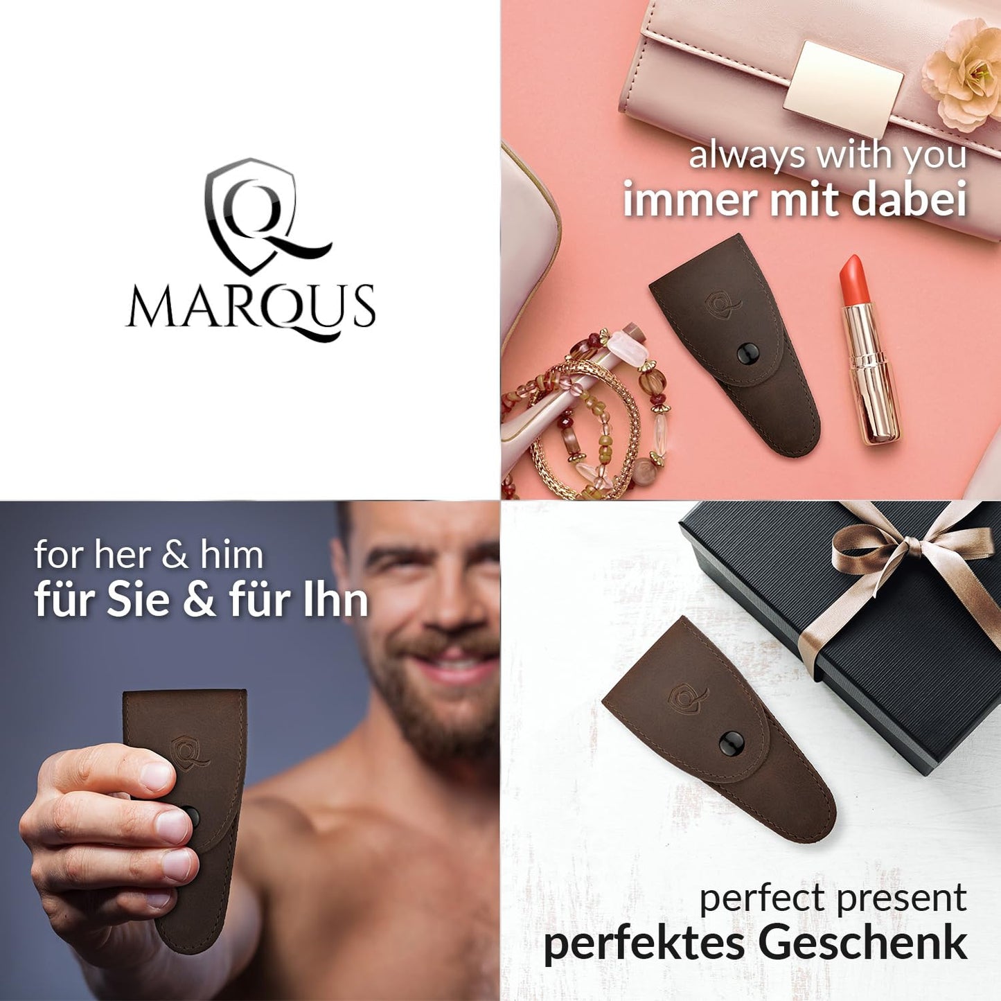marQus Anti-Slip Curved Manicure Scissors - Precision German Steel - Micro-Serrated Blades to Prevent Slipping - Includes Premium Storage Case