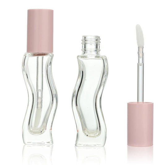 COSIDEA 30pcs 8ml Pink Empty lip gloss tubes glass lipgloss tube with wand bottles for coconut oil liptin refill container