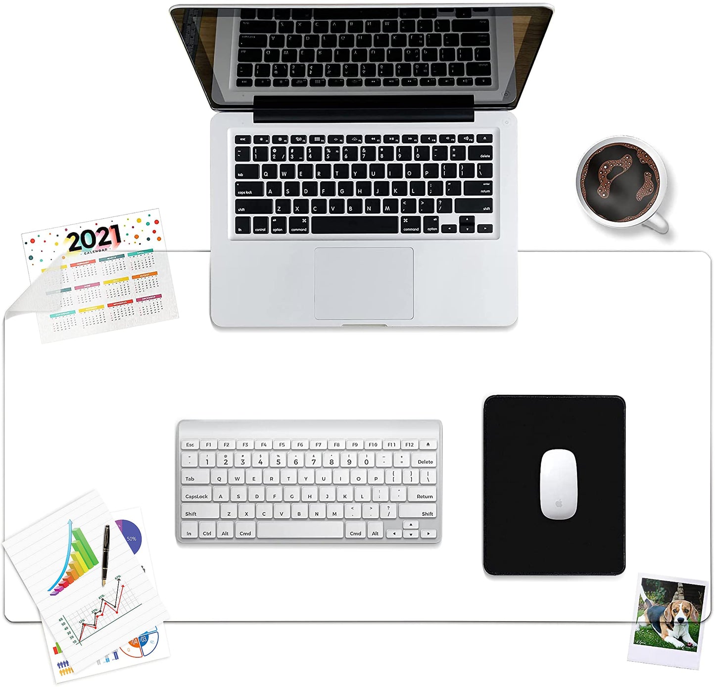 Awnour Clear Desk Mat - Multi-Functional Desk Pad, 32 x 16 inches - Durable Desk Protector with Anti-Slip Base, Transparent View, Spill-Resistant Design