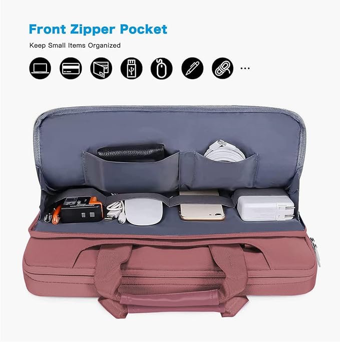 MOSISO 360 Protective Laptop Shoulder Bag Compatible with MacBook Air/Pro, 13-13.3 inch Notebook, Compatible with MacBook Pro 14 inch M5 M4 M3 M2 M1,Matching Color Sleeve with Belt, Dusty Rose