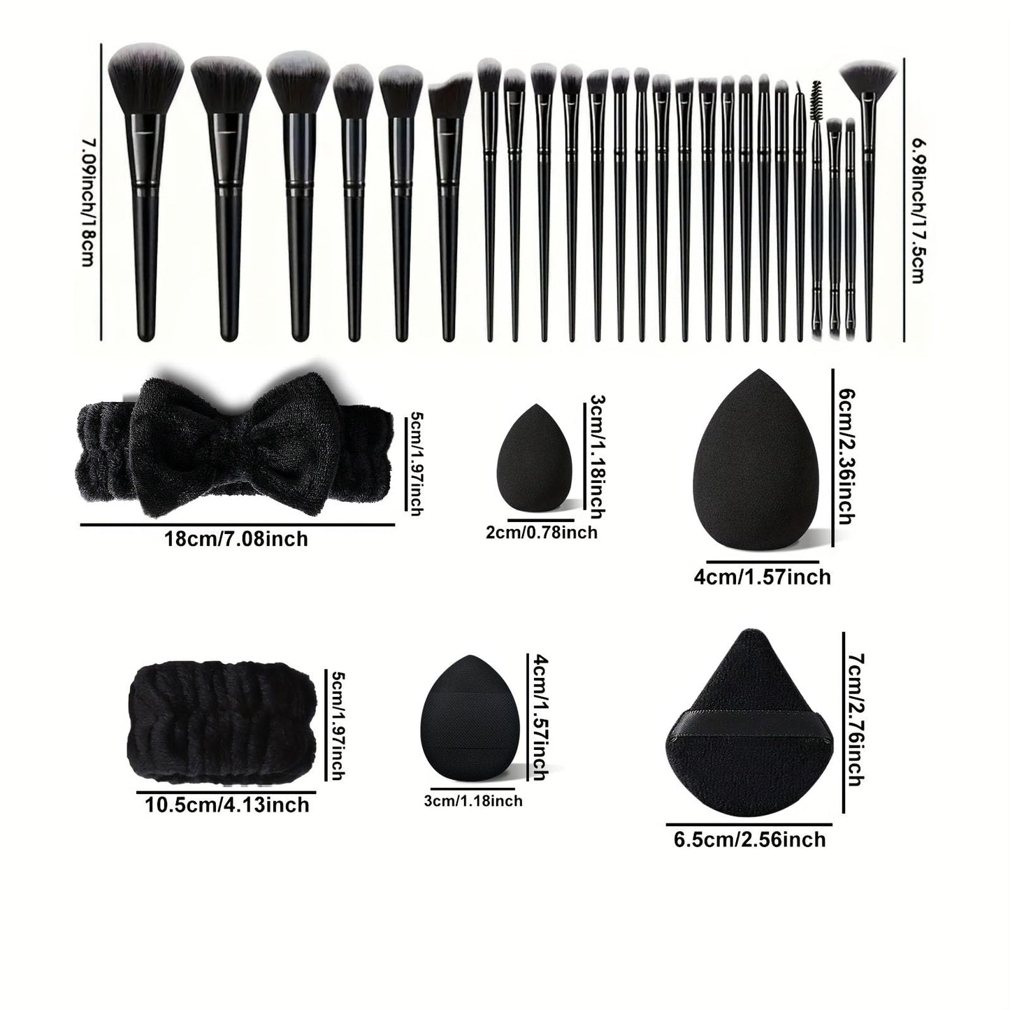 HGHDBT 36Pcs Black Makeup Brushes Set Professional Makeup Kit Multi-functional Makeup Tool Set with Facial Makeup Accessories, Foundation Makeup Brush Kit Eye and Face Make up Brushes & Tools