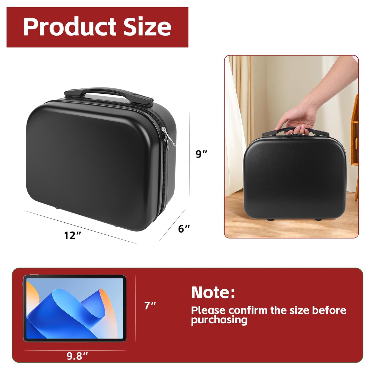 Yoanlayr Portable Makeup Case 14inch Cosmetic Case Travel Toiletry Hand Luggage Carrying Case