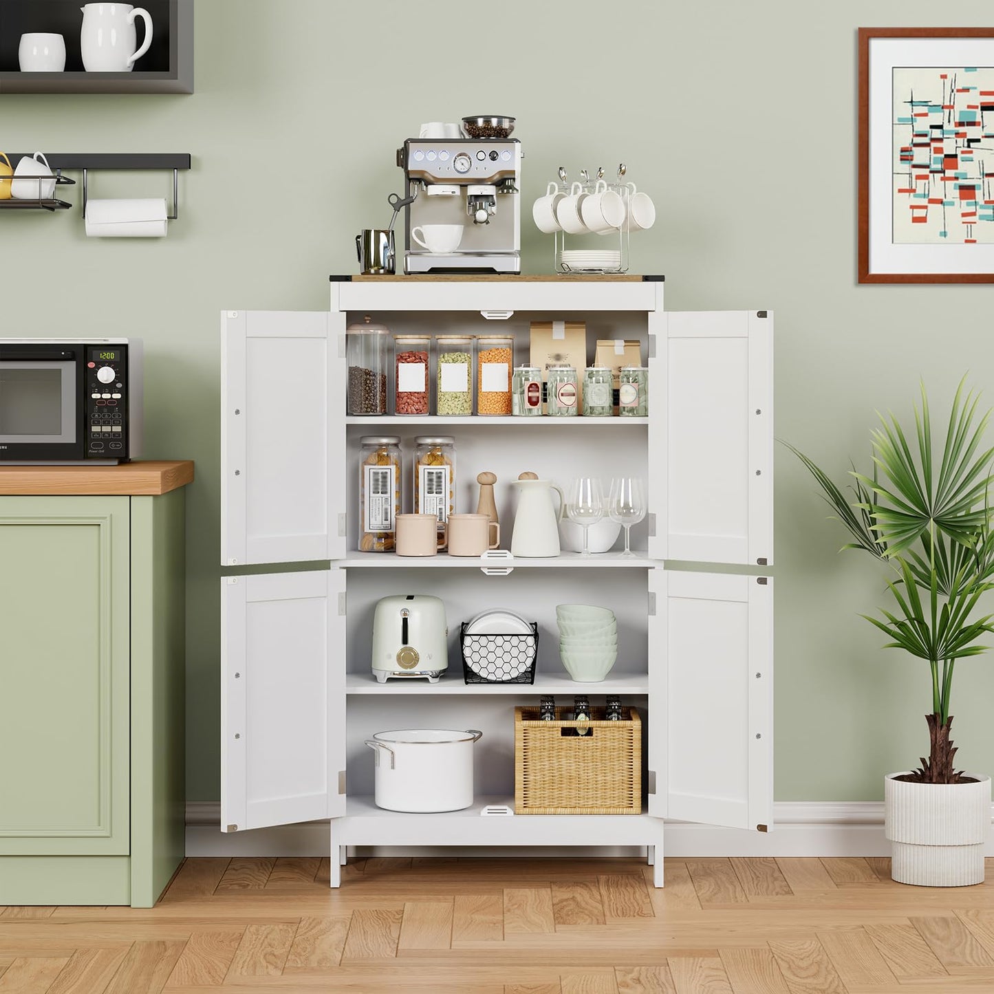 Mufico Bathroom Floor Storage Cabinet (23.63L x 11.8W x 43.3H inch)