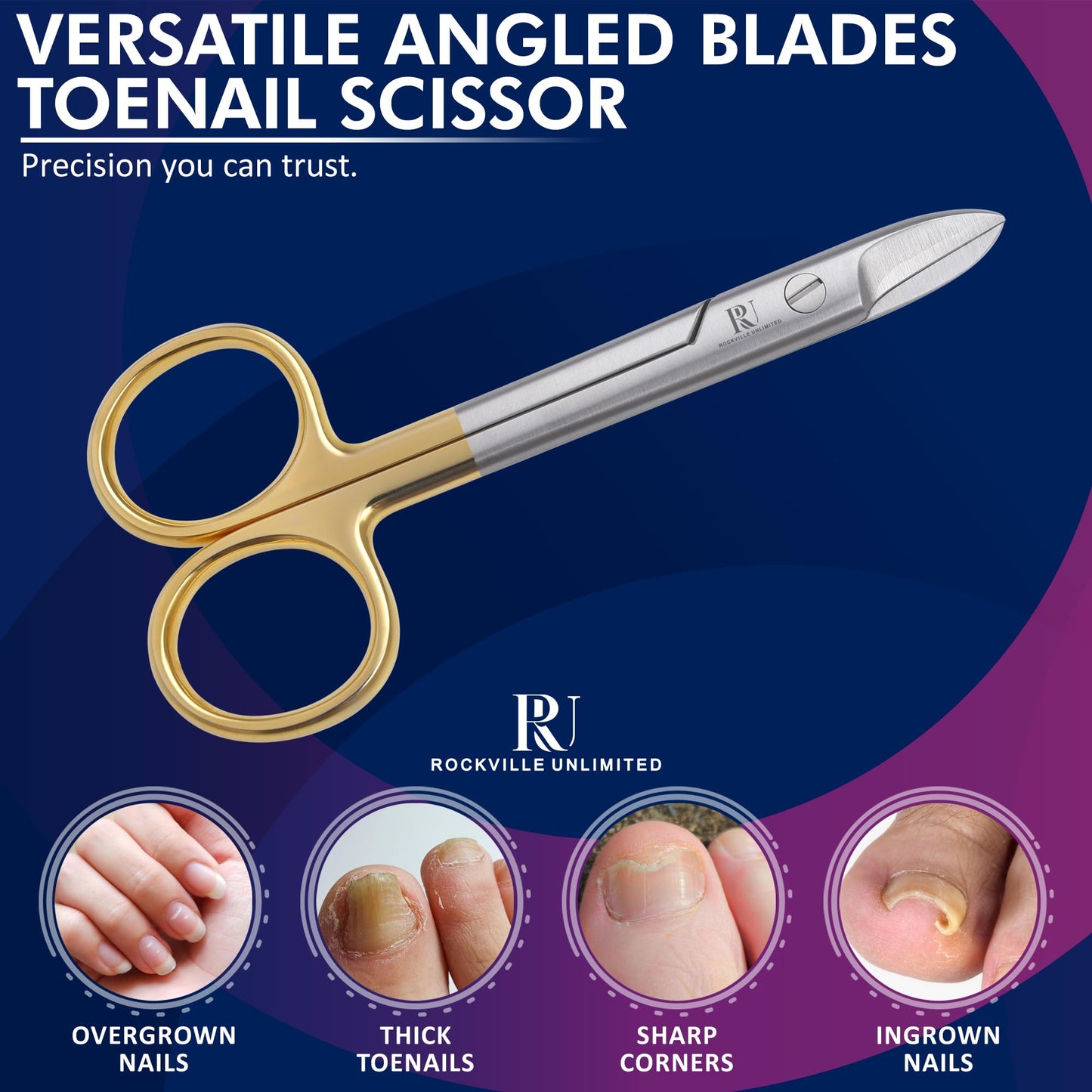 Toenail Scissors Premium Stainless Steel for Nail Scissors Precise Cutting of thick nails Beauty Scissor Made in Germany for Men & Women Pedicure Grooming Scissor.