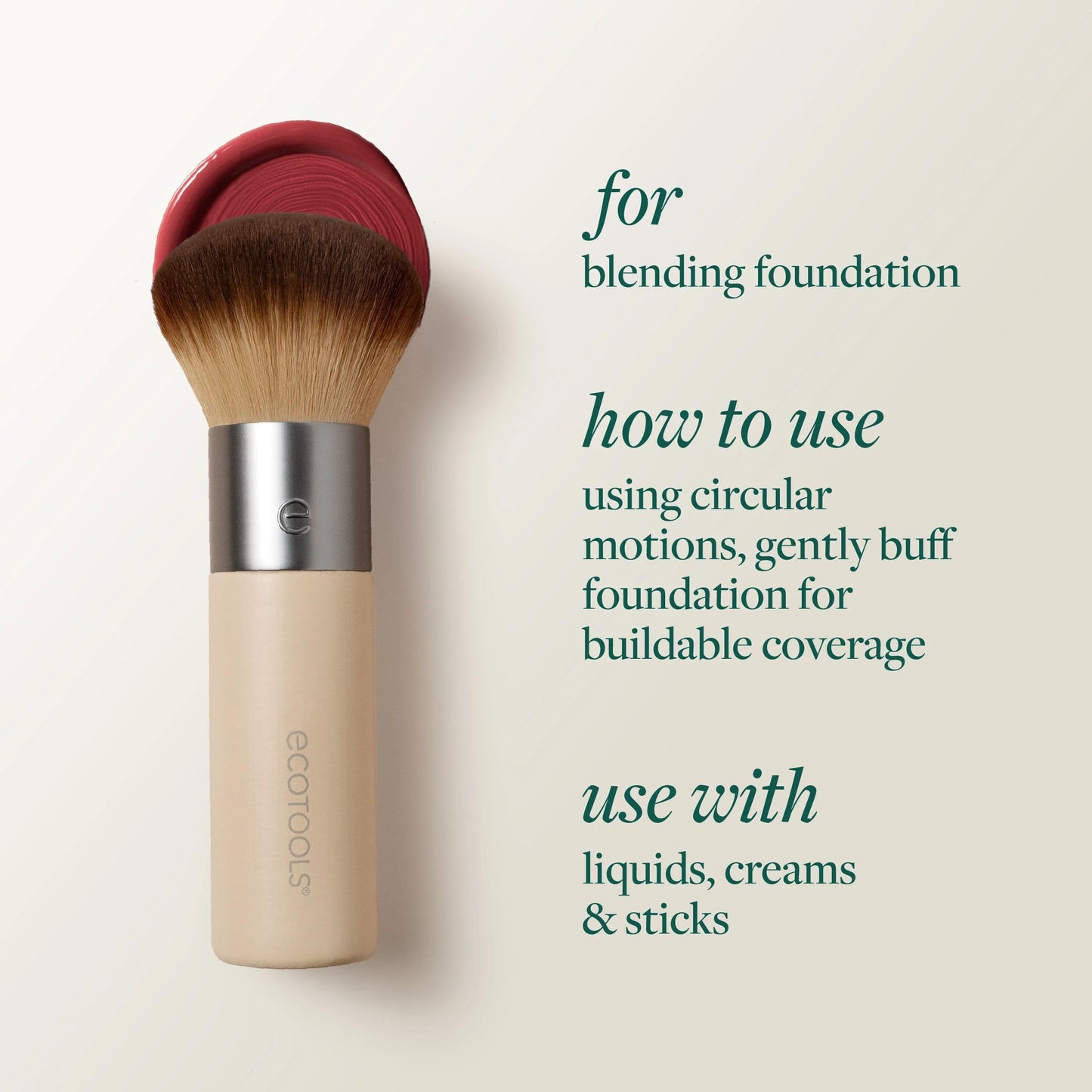 EcoTools 5 Piece Everyday Edit Makeup Brush Set, Eco Friendly Makeup Brushes with Powder Puff, Travel-Friendly, Vegan & Cruelty-Free