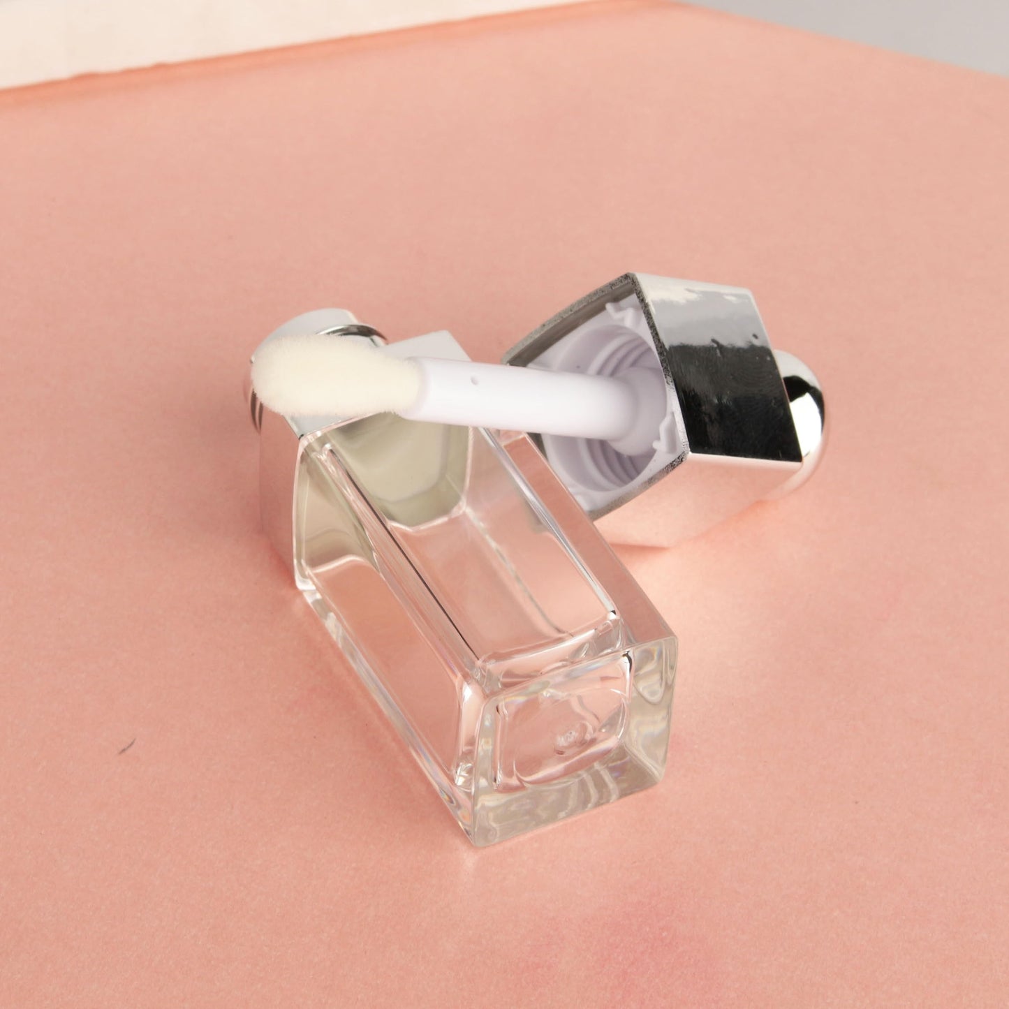 COSIDEA 18PCS Empty 8ML Square clear Lip Gloss Tube Silver big doe foot wand lipgloss tubes for Lip oil tint bottles container