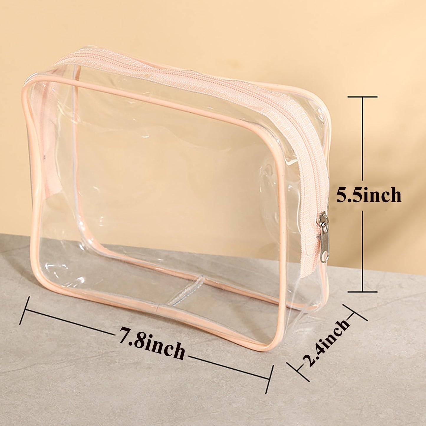 20 Packs Clear Cosmetics Bags for Women Men Waterproof Toiletry Bags PVC Makeup Bags Organizer Case with Zipper for Travel Bathroom (20PCS -8Colors)