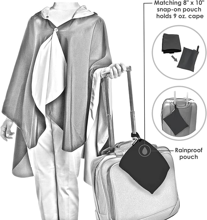 RainCaper Ellery Newport RI Historical Society Womens Rain Cape Poncho with Hood Reversible