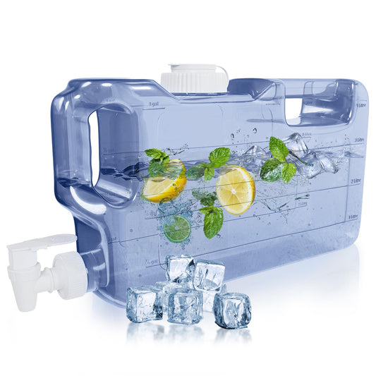 HydraFitt Refrigerator Water Dispenser 1.1 Gallon – Leak-Proof Slim Fridge Water Container with Spigot – BPA-Free Refillable Water Jug (Dark Blue)