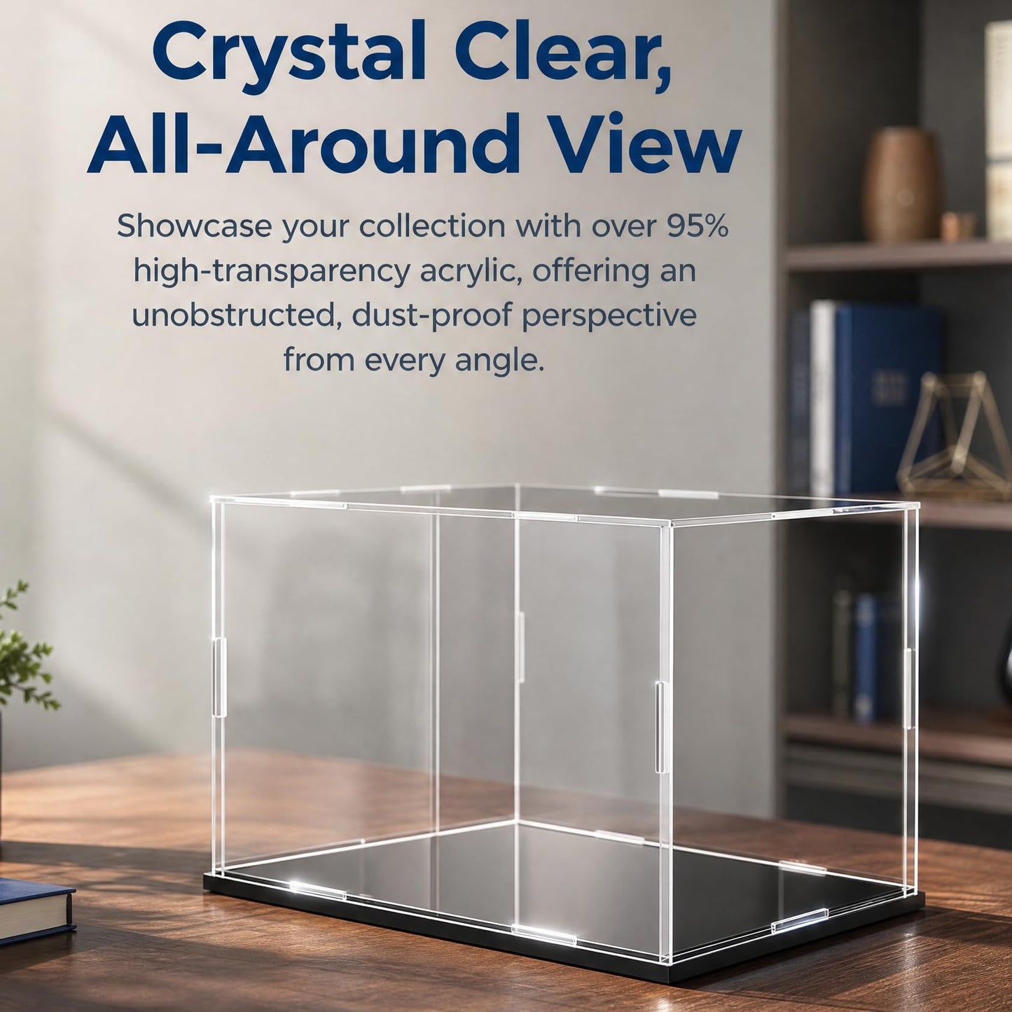 IDAFSA Clear Acrylic Display Case, 12x8x8 inch (30x20x20 cm)