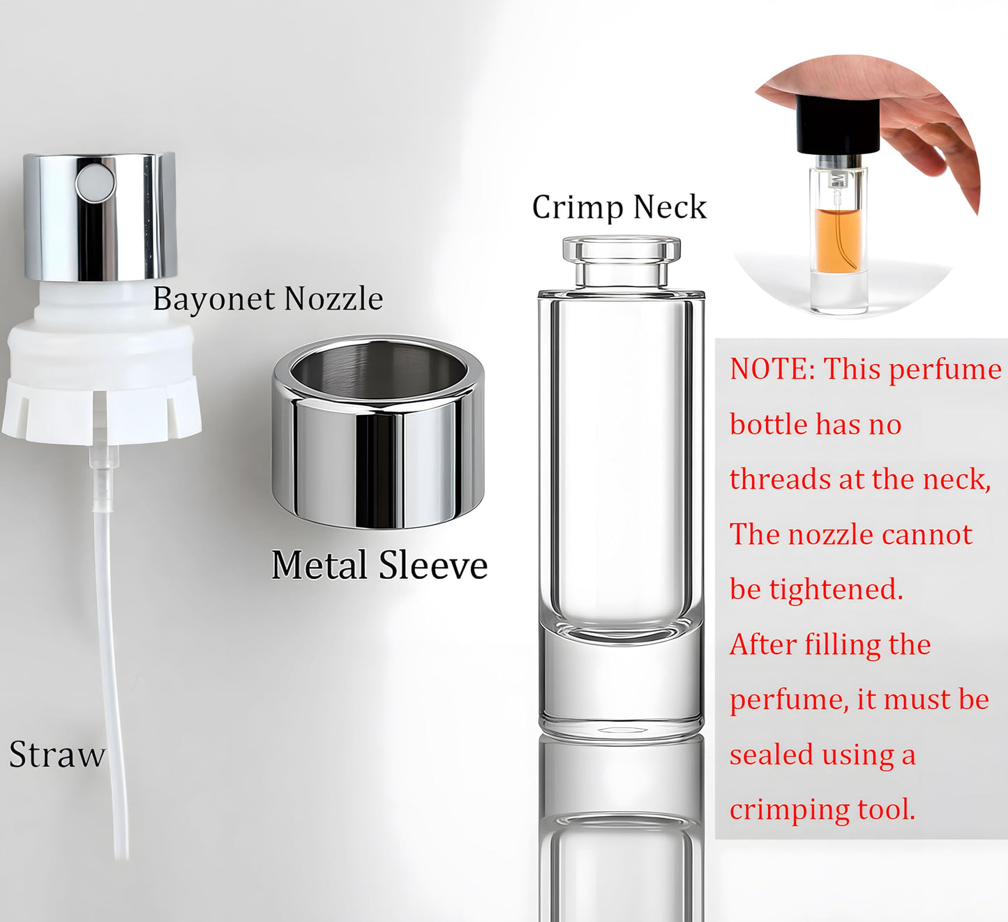 KIT TOWN 5ml Perfume Travel Refillable Bottle Perfume Atomizer, Travel Size Perfume Bottle,10pcs Glass Bayonet Mount Fragrance Atomizers for Trip, Leak-proof Cologne Sprayer Bottles