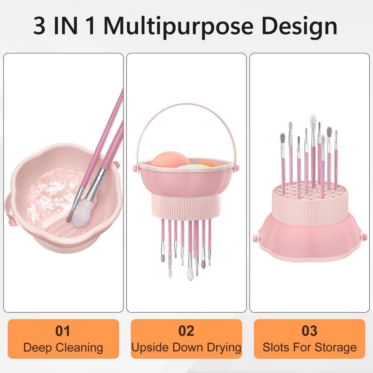 Senbowe Electric Makeup Brush Cleaner and 3 in 1 Makeup Brush Cleaner Bowl