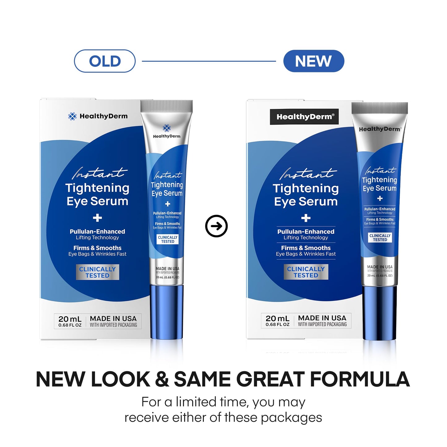 Instant Under Eye Lift Serum - Reduces Eye Bags, Wrinkles, Puffy Eyes, Dark Circles & Crow’s Feet in Minutes - Advanced Firming Polysaccharide Formula for Mature Skin - 20 mL