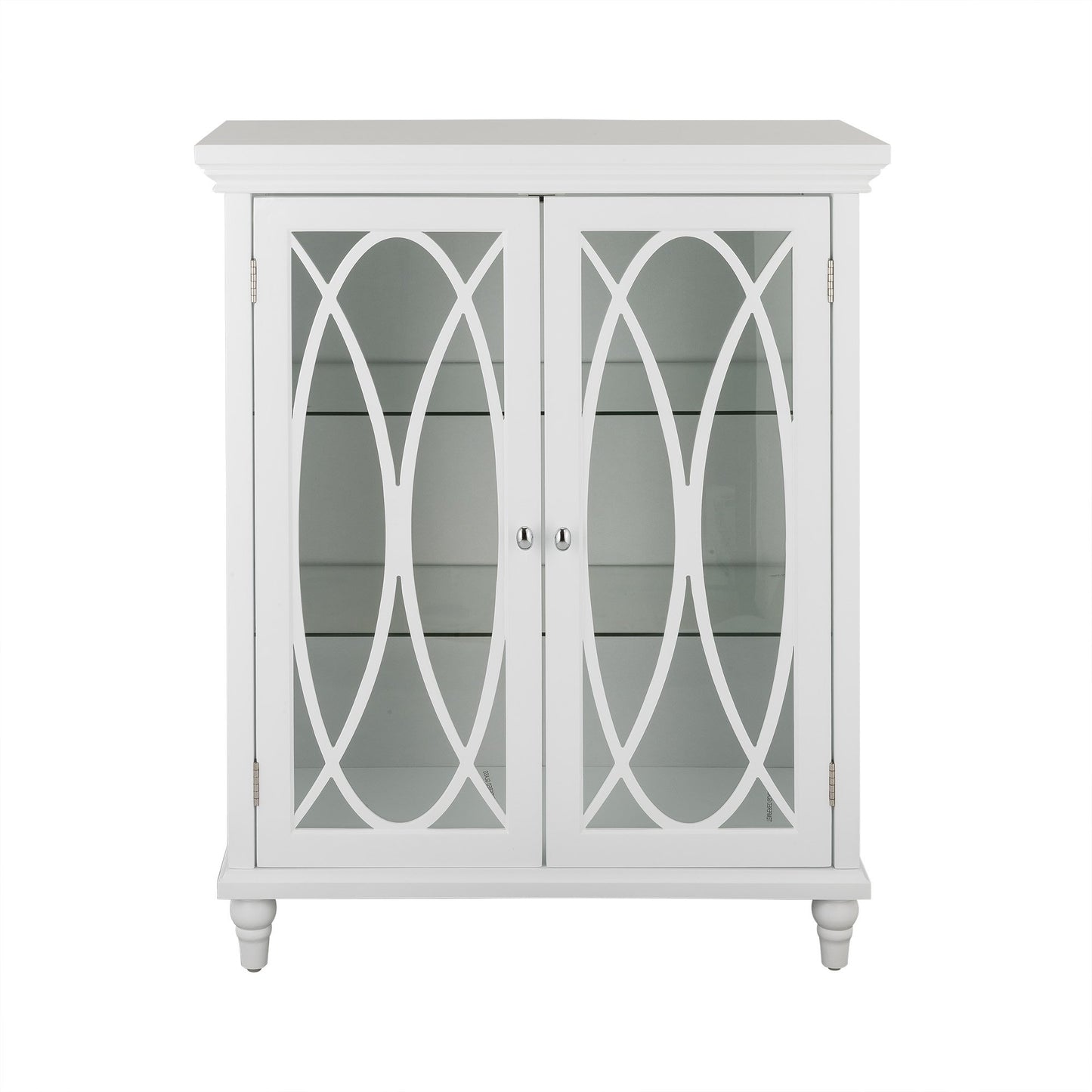 Teamson Home Florence 26 in. x 32 in. 2-Door Freestanding Wooden Floor Cabinet with Adjustable Shelves for Storage Solutions in Bathrooms, Kitchens, Laundry Rooms, Home Offices, White