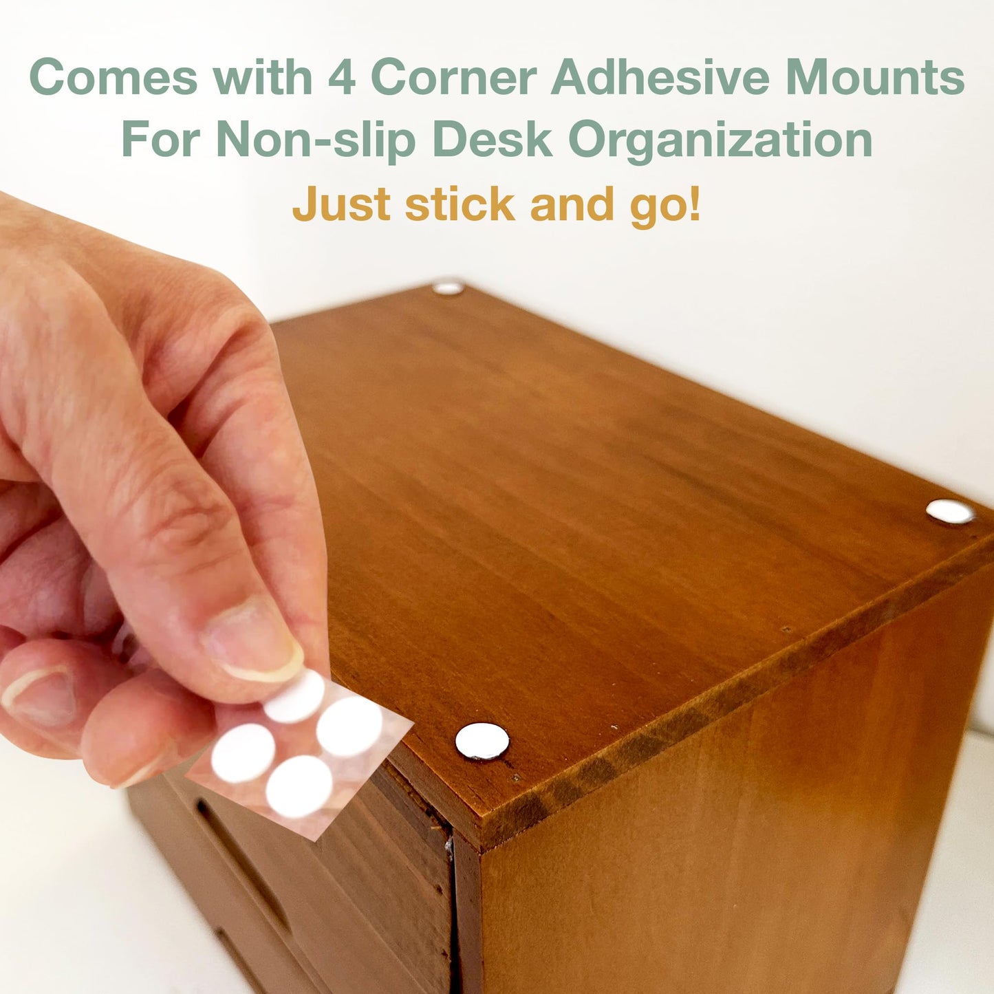 Modular Stackable Fully Assembled Set of 4 Storage Drawers - 12 Drawer See-Through Display Cabinets - 4-Level Desktop Organizer - Wood Box w/Metal Handle Collectible Card Bedazzling Decluttering