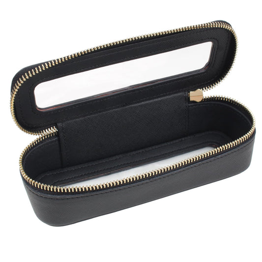 FFpaw Clear Makeup Bag, Small Makeup Bag TSA Approved Toiletry Bag Cosmetic Travel Bag Cute Makeup Bag Organizer Makeup Case Pouch Car Essentials for Women Men (Slim Black)