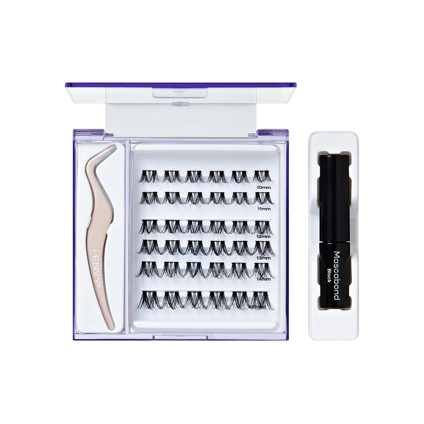 i-ENVY Cluster Palette Kit, DIY Lash Makeup, Customizable Under Lash Extension Layering All in One Convenience, Mini Applicator & Mascabond Glue Included (Deep)