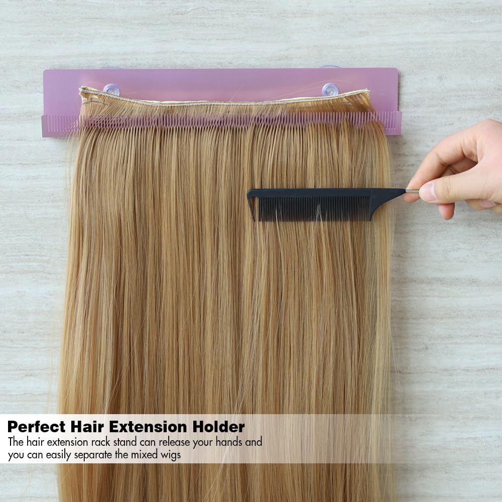 GlamorDove Hair Extension Holder for Hair Styling Tool Hair Extension Hangers for Salon Stainless Steel Hair Display Holder Rack for Braiding Hair Beauty Accessories Weft Extensions