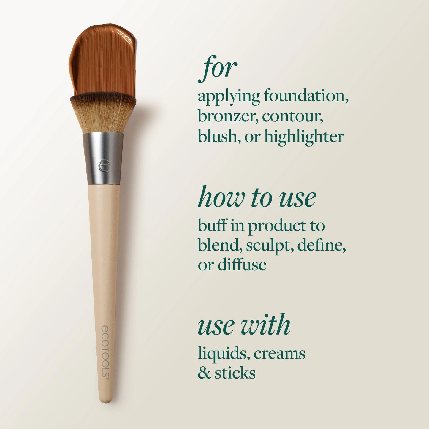 EcoTools 5 Piece Everyday Edit Makeup Brush Set, Eco Friendly Makeup Brushes with Powder Puff, Travel-Friendly, Vegan & Cruelty-Free