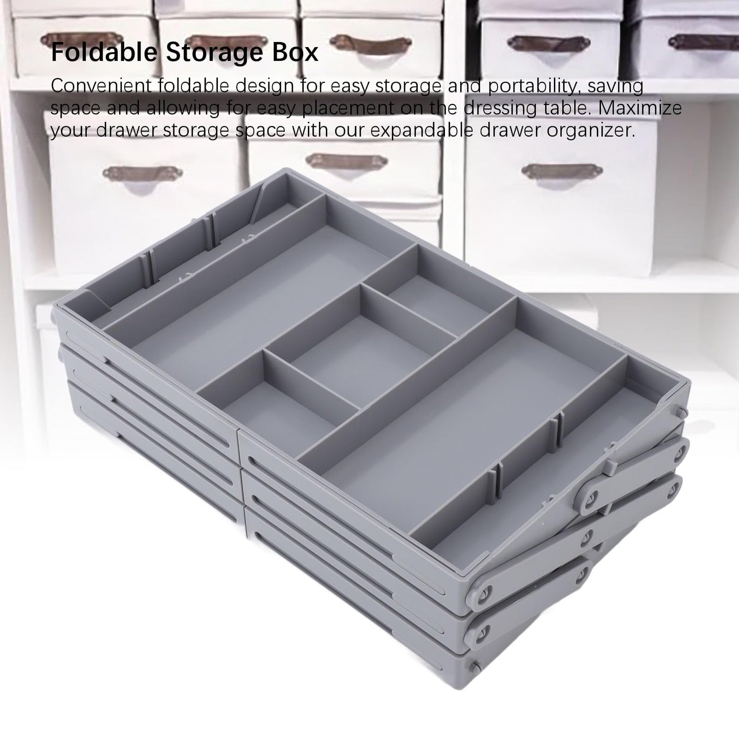 Drawer Organizer, Expandable Foldable Versatile Bathroom and Vanity Desk Drawer Organizer Trays, Plastic Storage for Makeup, Bedroom, Jewelry, Kitchen Utensils and Office (3