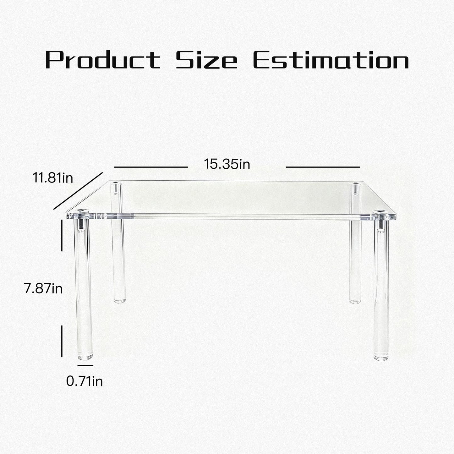 DHSUN Extra Large 7mm Thick Acrylic Riser Plant Stand,Acrylic Shelf Riser for Plant Organizer,Cupboard Organizers,Perfume Organizer(1 Pcs,15.4×11.8×8in)