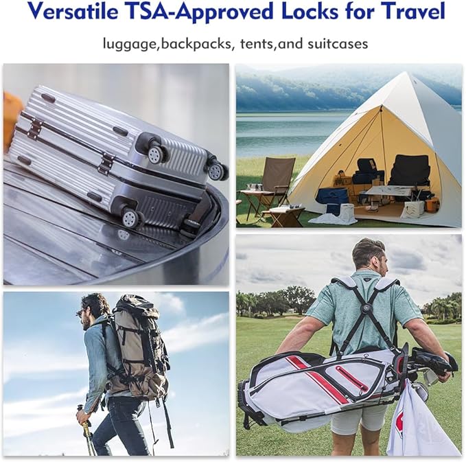 SURE LOCK TSA Compatible Travel Luggage Locks, Inspection Indicator, Easy Read Dials TSA Approved with Zinc Alloy Green 4PACK