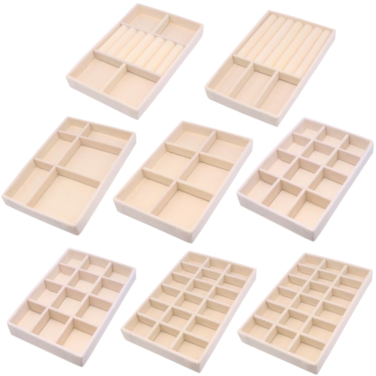 7Color Sky Jewelry Organizer Drawer 8 Set Jewelry Boxes Velvet Jewelry Drawer Organizer Stackable Jewelry Tray for Earring Necklace Display
