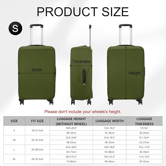 uxcell Travel Luggage Cover, Washable Suitcase Covers for Luggage Anti-scratch Suitcase Protector Elastic Baggage Protective, Fits 18-21 Inch Suit Case, Army Green