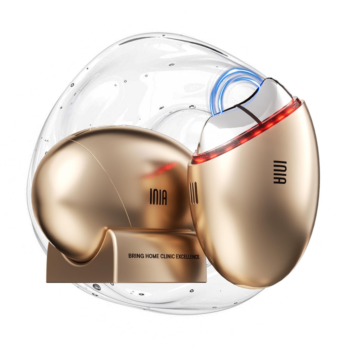INIA 7-in-1 Red Light Therapy for Face and Neck Gua Sha Facial Massager Tool Device with Thermal and Cryo Mode for Puffiness & Firming Skincare Tool