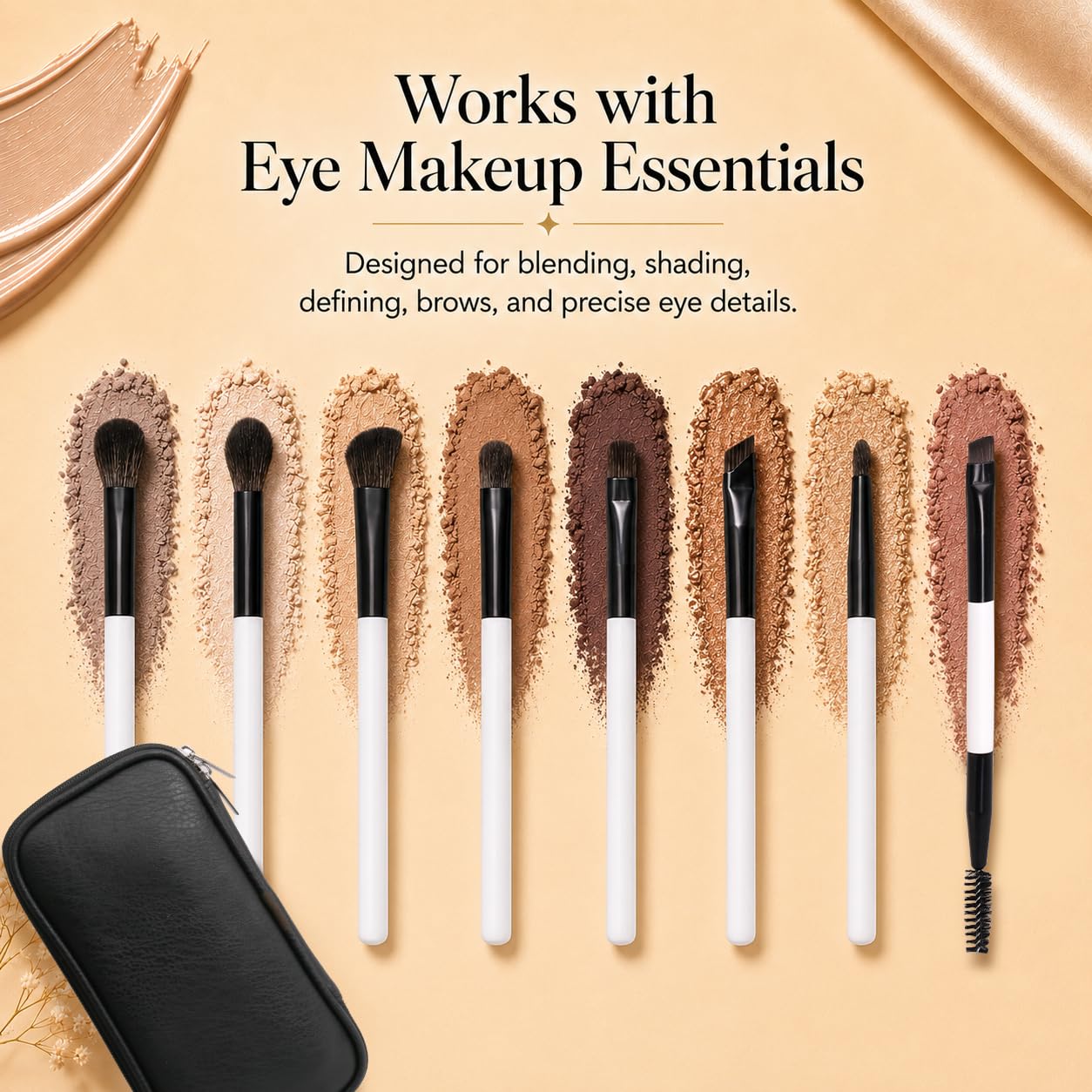 Makeup Brush Set 13 Pcs Professional & Beginner Friendly, Soft Synthetic Bristles for Face, Foundation, Powder, Eyeshadow & Blending, Easy to Clean Travel Set with Bag, Gift for Makeup Lovers