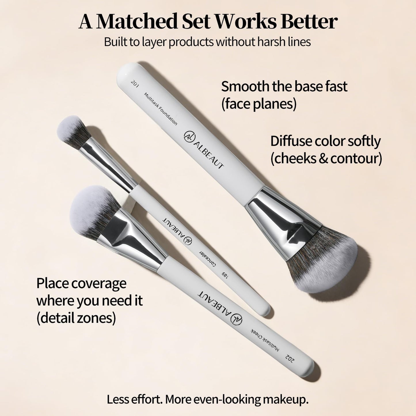 Albeaut Makeup Brush for Foundation Concealer Blush Contour Liquid Cream Blending Angled Shape