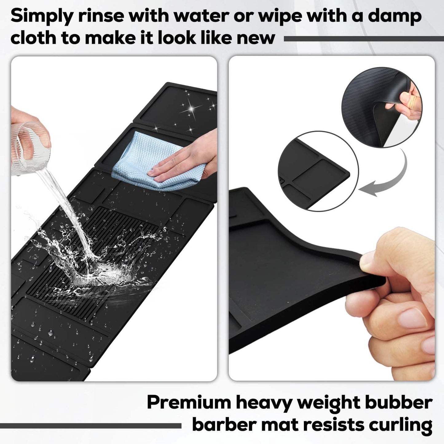 Magnetic Barber Mat for Clippers with 4 Magnets, Large Barber Station Organizer Magnetic Tool Mat, Magnetic Barber Matt Clipper Mat Tools Pad for Table Station Barber Shop Accessories, 4Pcs